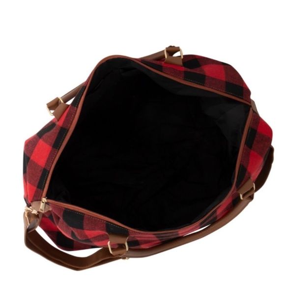 BUFFALO PRINT RED DUFFLE BAG - Picture 3 of 6